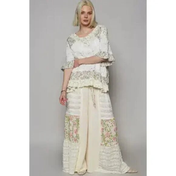 POL Lace Floral High Low Top Size Large - Picture 3 of 11